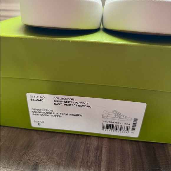 Tory Burch Signature Color Navy/white Platform Leather Sneaker size 8 - Picture 5 of 8